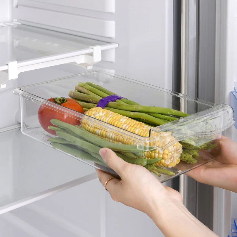 Refrigerator Drawer Storage Box – Transparent Food Organizer