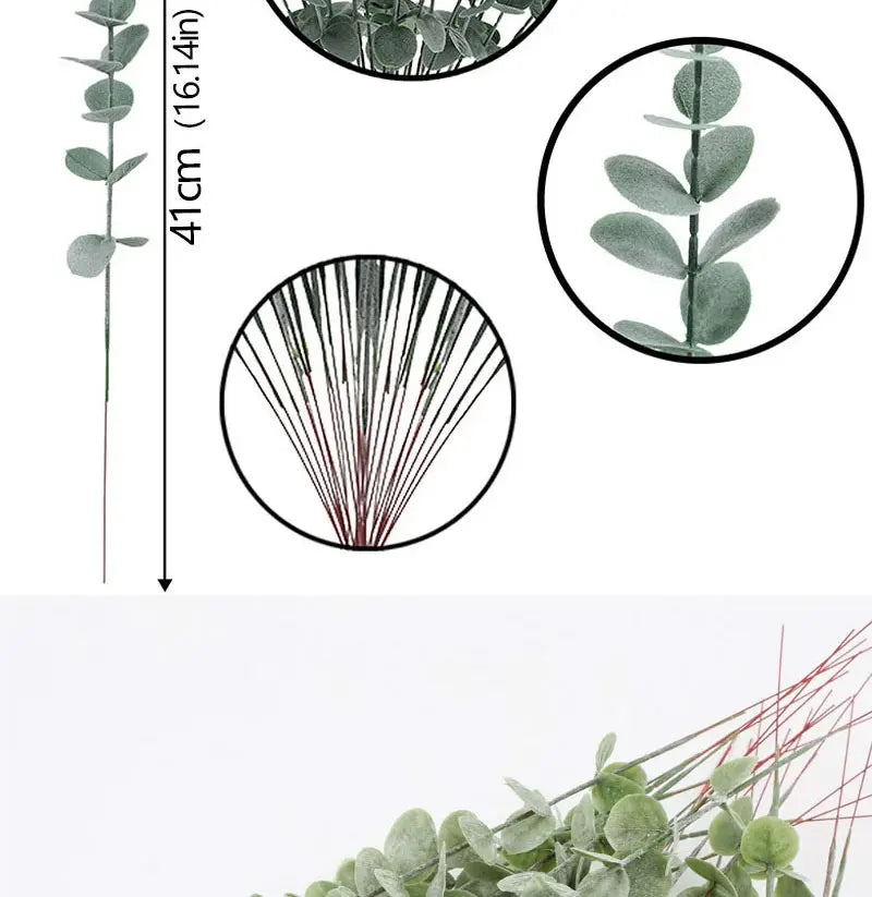 Artificial Eucalyptus Leaves Bouquet 41cm Decor