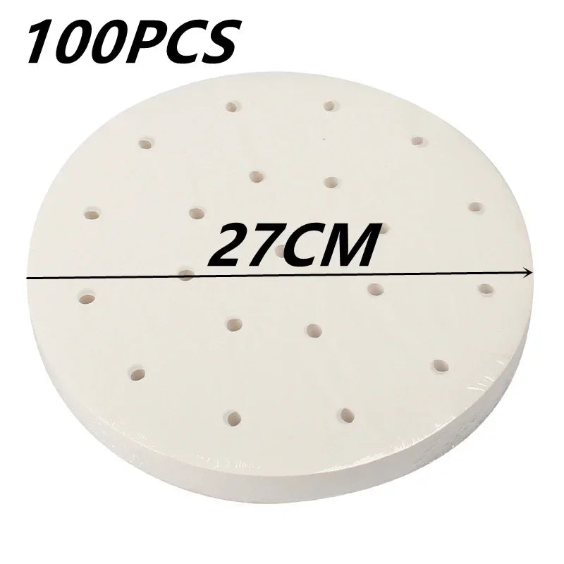 Eco-Friendly Silicone & Parchment Steamer Paper – Non-Stick Round
