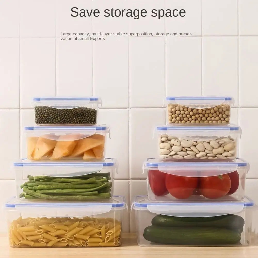 Transparent Plastic Refrigerator Storage Box – Multi-Size Options