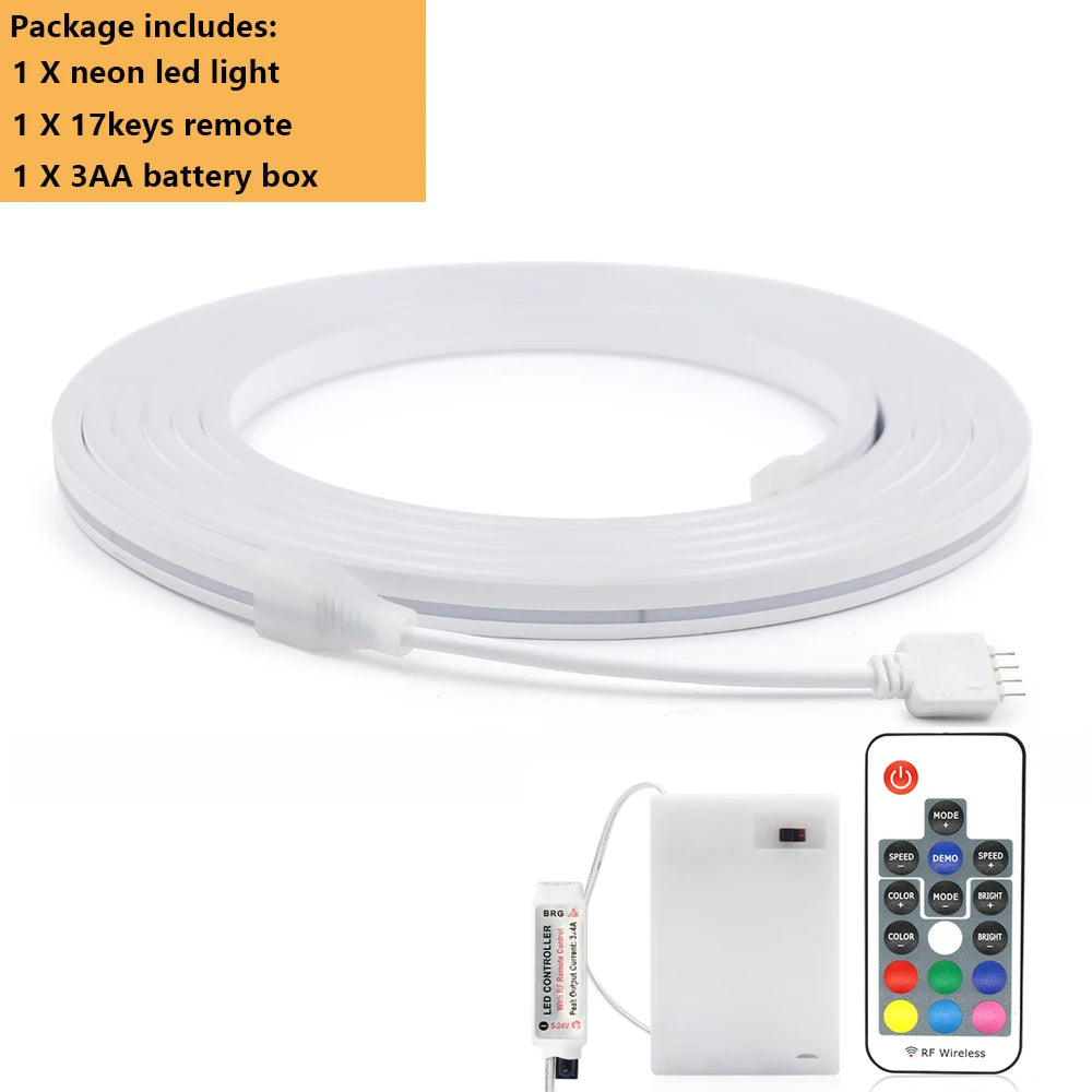 RGB LED Strip Light 108 LEDs/m 5V IP67 Waterproof Flexible Neon Lights