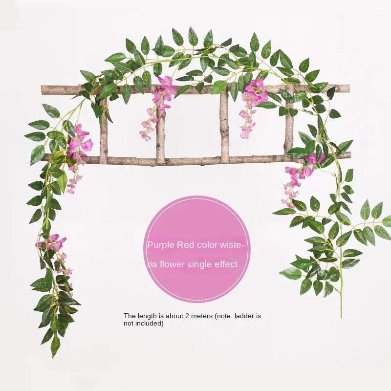 Artificial Wisteria Rattan Strings Indoor & Outdoor Bridal Shower Decor