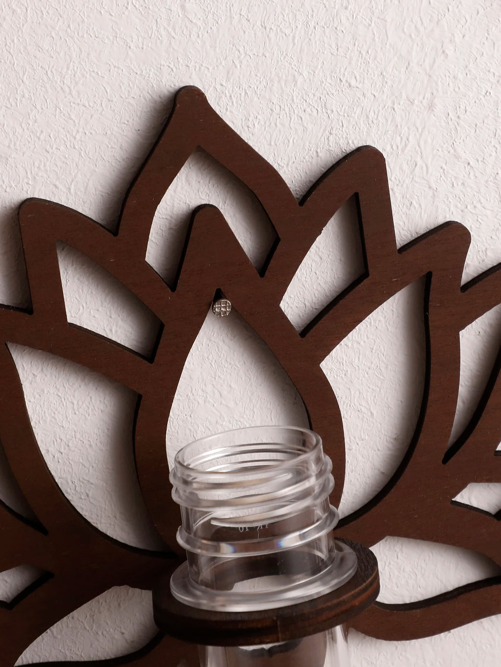 Lotus Shape Wooden Wall Planter & Vase Stand