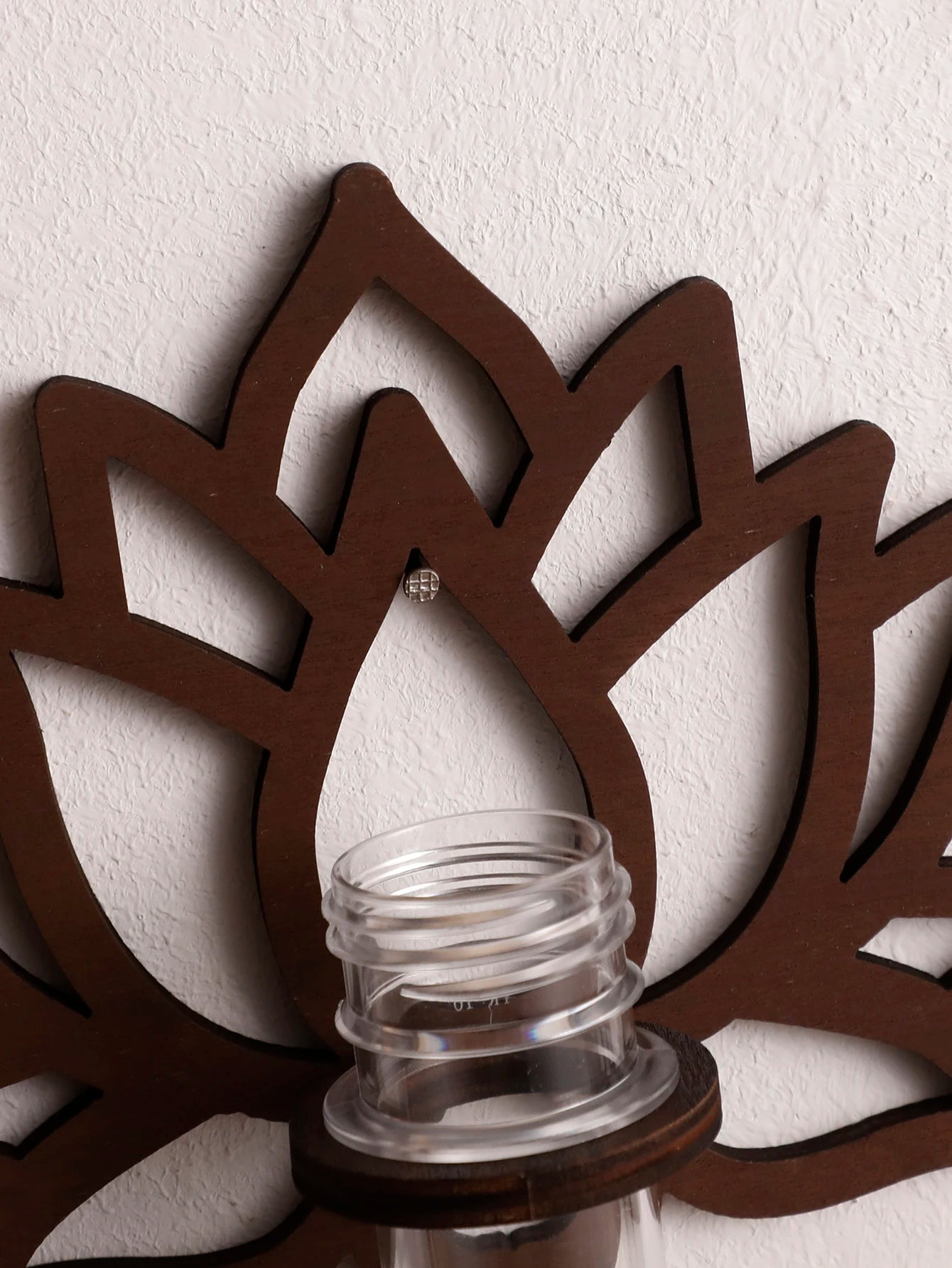 Lotus Shape Wooden Wall Planter & Vase Stand