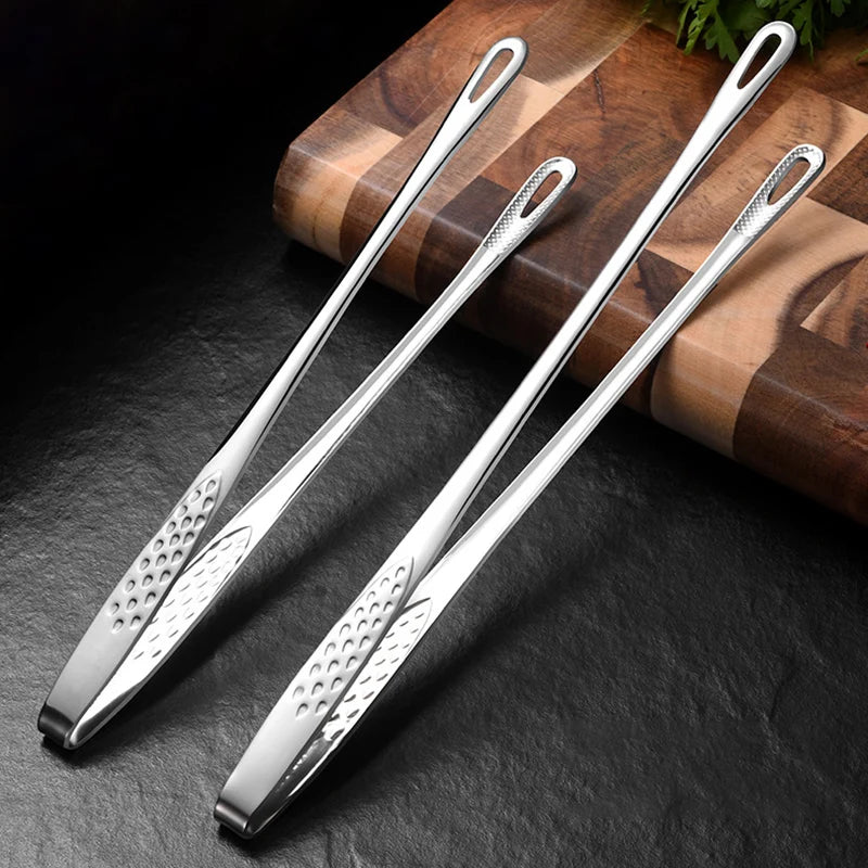 2-Piece 304 Stainless Steel Kitchen Tongs Set – 24cm & 28cm
