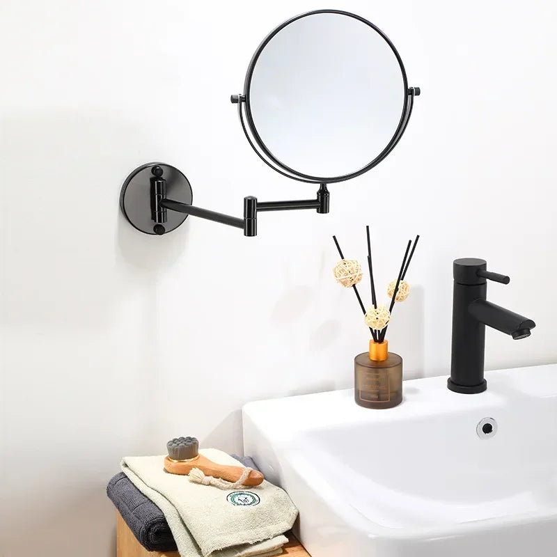 Wall-Mounted Dual-Sided 8-Inch Magnifying Mirror for Makeup and Grooming