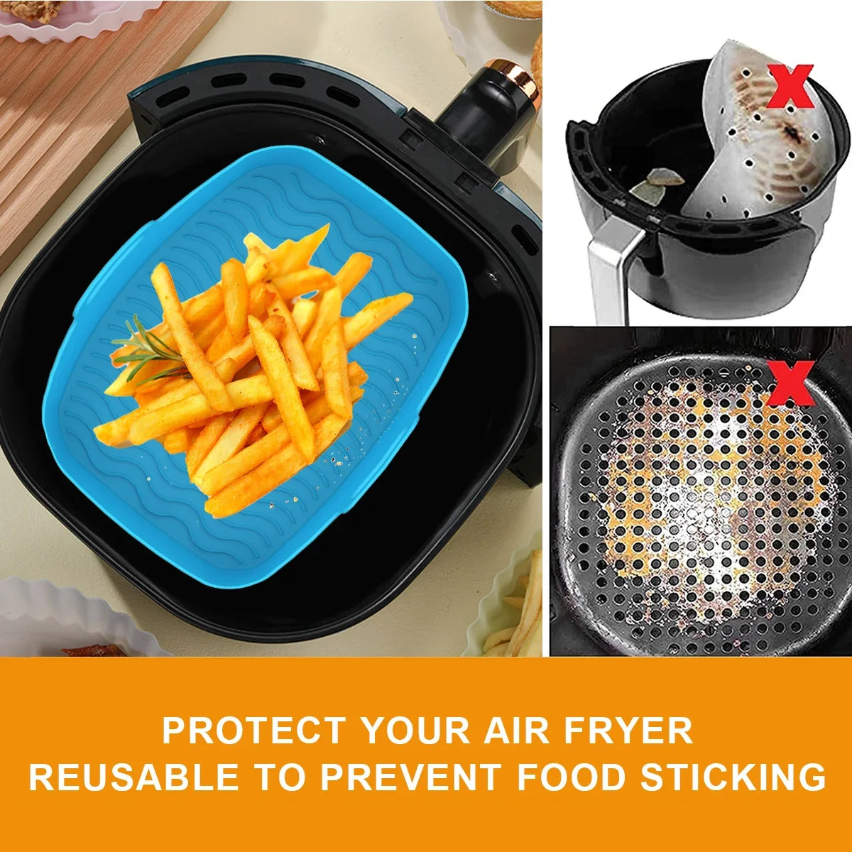 Eco-Friendly Air Fryer Silicone Liner – Reusable & Heat-Resistant