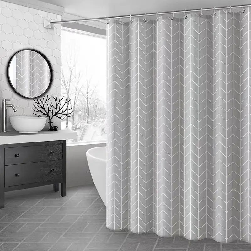 Modern PEVA Waterproof Shower Curtain 100x180cm – Leaf Print