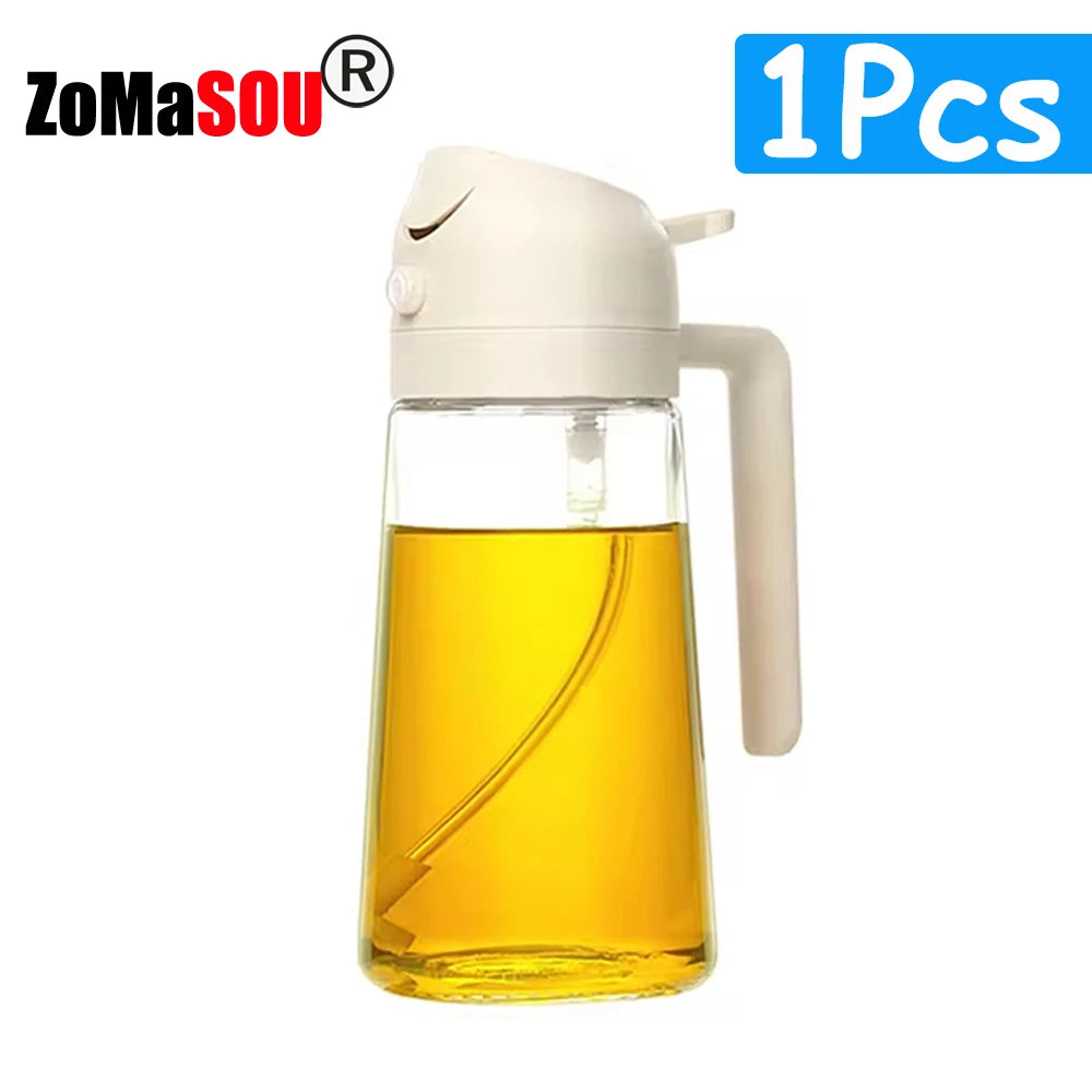 2-in-1 Oil Sprayer & Pourer – Refillable Kitchen Oil Dispenser Bottle