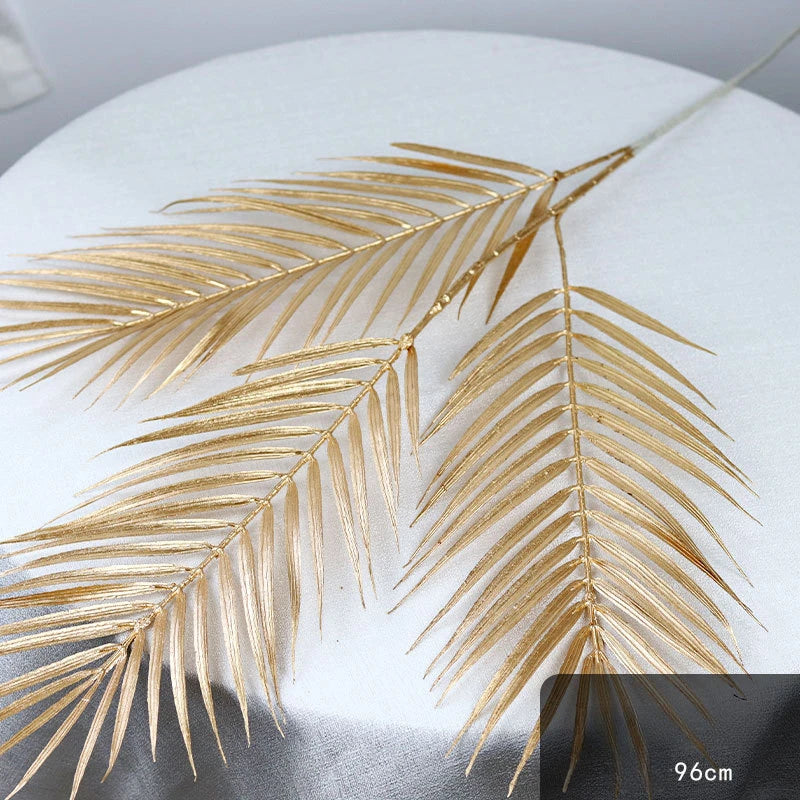 95cm Gold Artificial Eucalyptus & Ginkgo Leaf Plant Decor