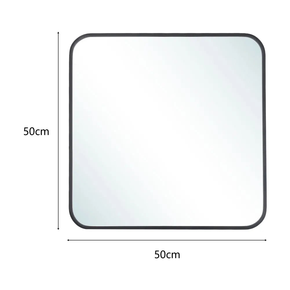 Modern Square Wall Mirror with Aluminum Alloy Frame Bathroom Decoration