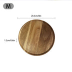 Round Wooden Tray – Eco-Friendly Natural Wood Serving Plate for Kitchen