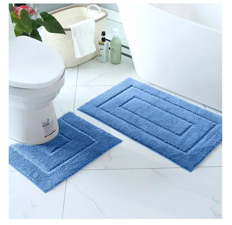 Plush Back-Shaped Bathroom Floor Mat – Anti-Slip Absorbent Foot & Entrance Mat