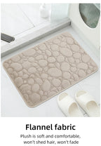 Embroidered Pebble Coral Velvet Bathroom Mat Set U-Shaped Absorbent Foot Rug Two-Piece