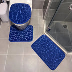 3-Piece Microfiber Bathroom Mat Set Non-Slip Absorbent Floor Rugs Soft and Comfortable