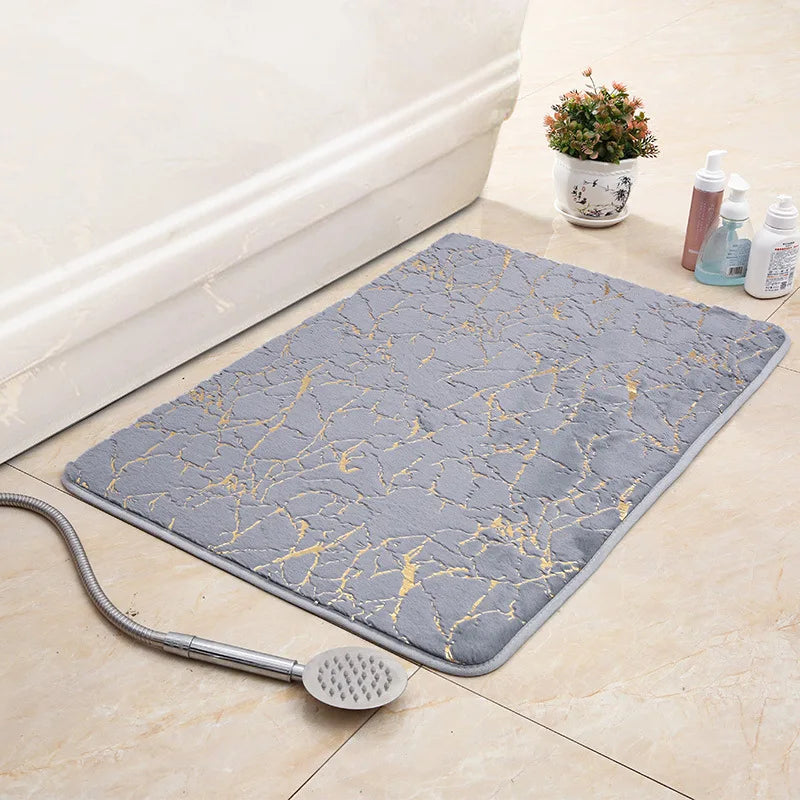 Modern Rectangle Washable Floor Mat – Non-Slip Bathroom, Bedroom & Living Room Rug