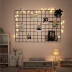 Metal Wall-Mounted Grid Shelf Organizer DIY Photo & Storage Rack