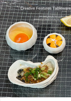 ZIZI FISH Round Ceramic Plate – Durable Solid Tableware for Home & Kitchen