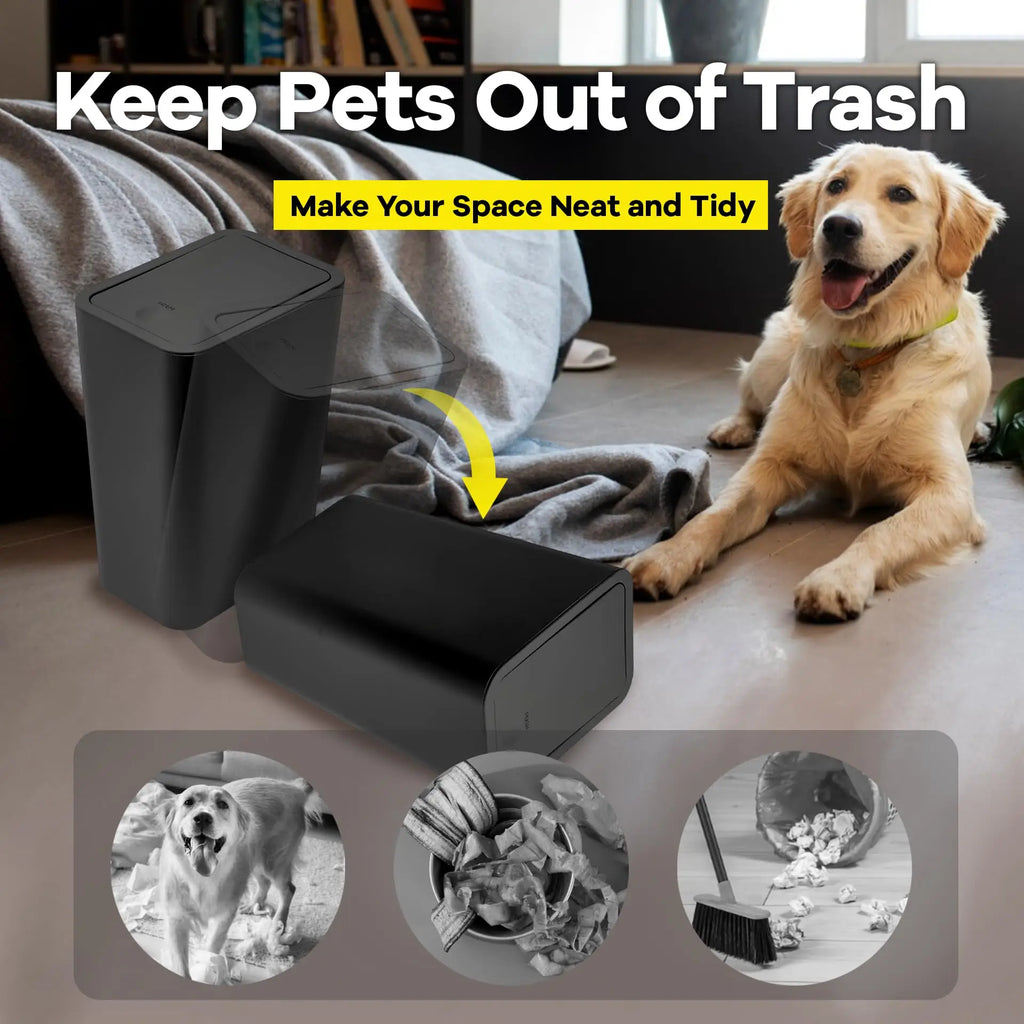 Bathroom Trash Can 10L – Small Plastic Garbage Bin with Press Lid for Toilet, Bedroom & Living Room