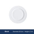 Round Ceramic Plate – Solid Porcelain Tableware for Home & Hotel