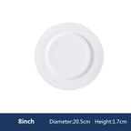 Round Ceramic Plate – Solid Porcelain Tableware for Home & Hotel