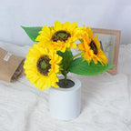 Sunflower LED Night Light – USB Warm Floral Bedside Lamp
