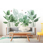 Tropical Plants Wall Decal Removable Vinyl Jungle Leaf Stickers for Home
