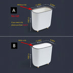 Narrow Press Ring Trash Can with Lid – Bathroom Gap Garbage Bin for Sorting