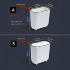Narrow Press Ring Trash Can with Lid – Bathroom Gap Garbage Bin for Sorting