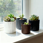 Mini Plastic Flower Pots Imitating Tree Bark