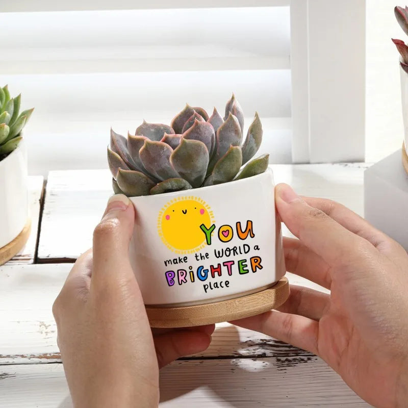 Inspirational Ceramic Succulent Pot with Drainage