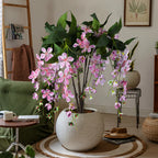 95cm Artificial Hanging Jasmine & Peach Blossom Plant