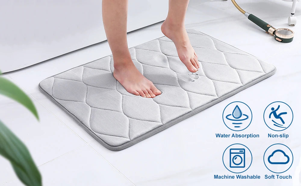 Homaxy Memory Foam Bath Mat – Soft Non-Slip Absorbent Bathroom Rug