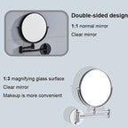360° Rotating Double-Sided Wall Mirror with 3X Magnification and Flexibility
