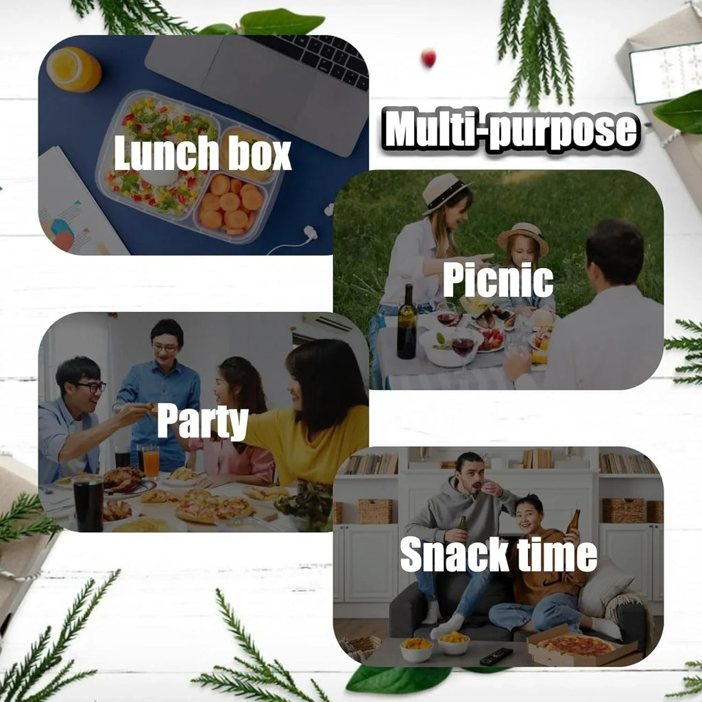 Reusable Double Compartment Snack & Condiment Container – Leak-Proof Plastic Storage Box