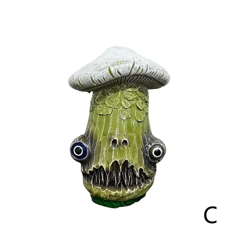 Funny Halloween Skull Mushroom Resin Sculpture Home & Garden Decor