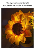 Sunflower LED Night Light – USB Warm Floral Bedside Lamp