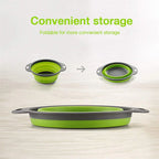 2PCS Silicone Folding Drain Basket – Square & Round Kitchen Strainer
