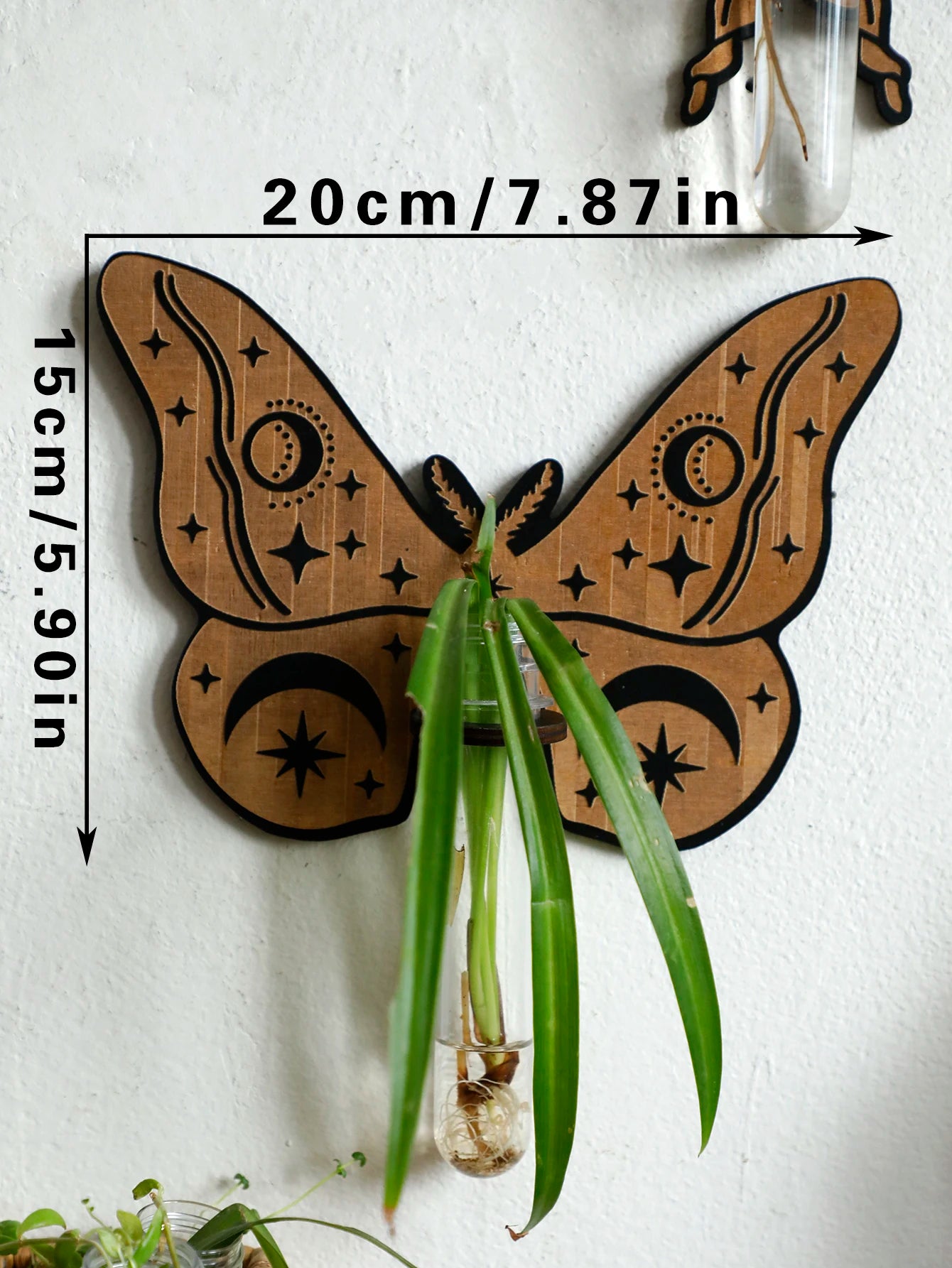 Wooden Butterfly Wall-Mounted Hydroponic Planter