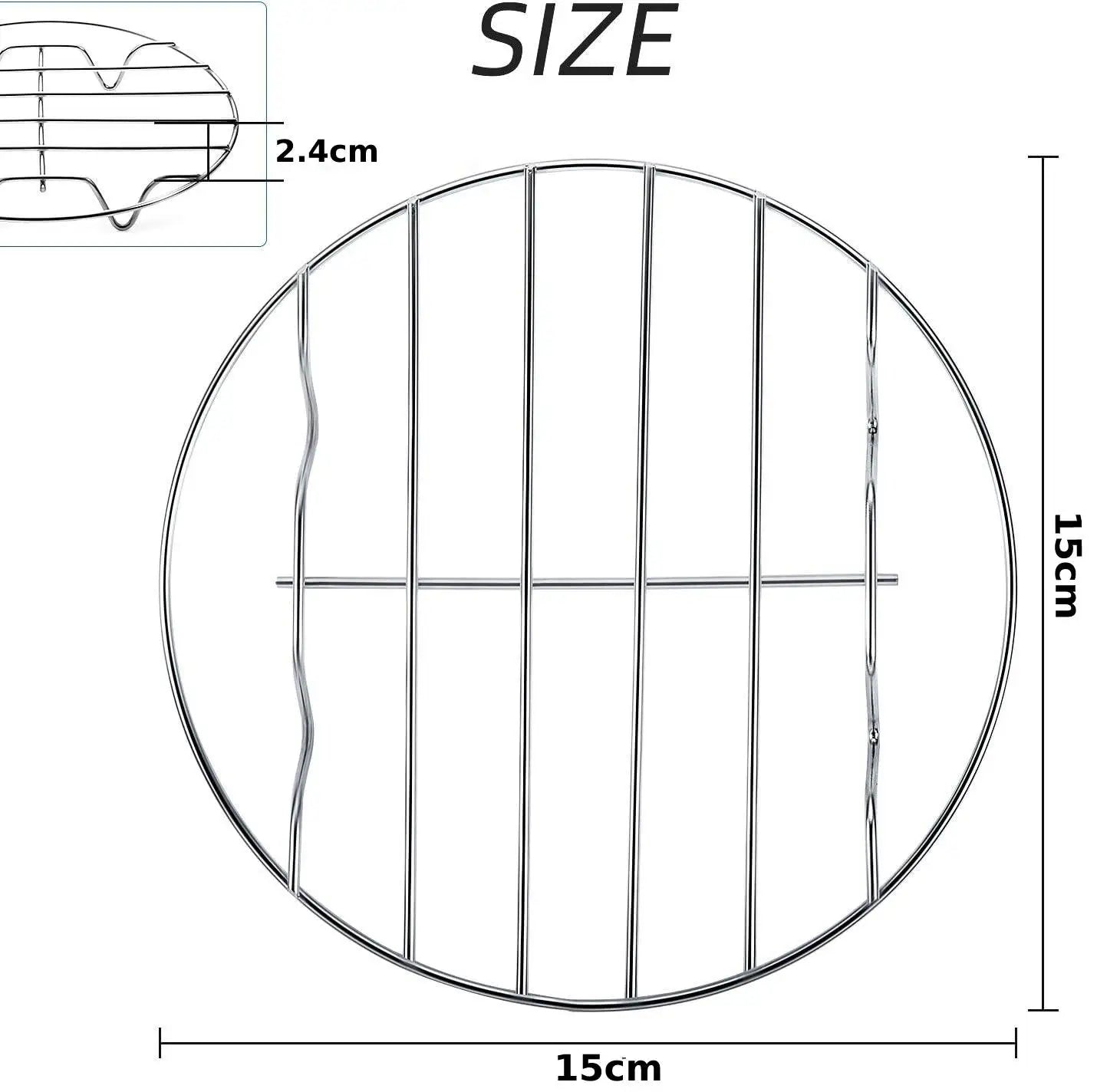 Eco-Friendly Stainless Steel Round Cooling & Steaming Rack – 6/7/8 Inch