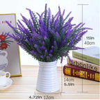 5-Branch Artificial Lavender – Plastic Faux Flowers for Home & Outdoor Decor