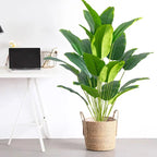 1pc Artificial Large Tropical Palm / Banana Leaves – Real Touch Monstera Style