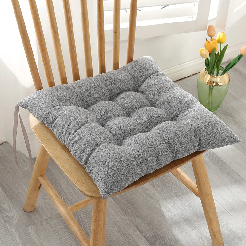 Plaid Knit Seat Cushion Cotton Filling Handmade Removable Washable
