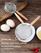 304 Stainless Steel Mesh Filter Spoon with Wooden Handle