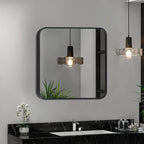 Modern Square Wall Mirror with Aluminum Alloy Frame Bathroom Decoration