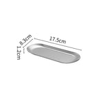 Oval Stainless Steel Dining & Dessert Plate – Gold & Silver Snack Tray
