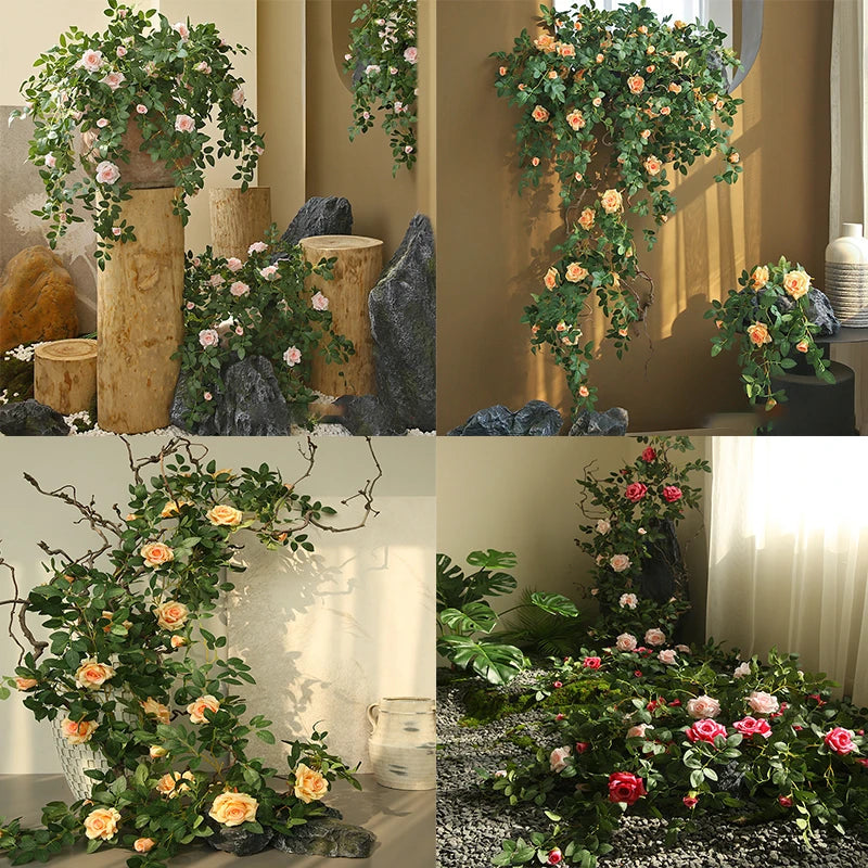 66cm Artificial Silk Rose Vine Indoor Wedding & Party Decor