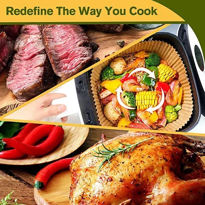 Air Fryer Disposable Parchment Paper – Non-Stick, Eco-Friendly Liners