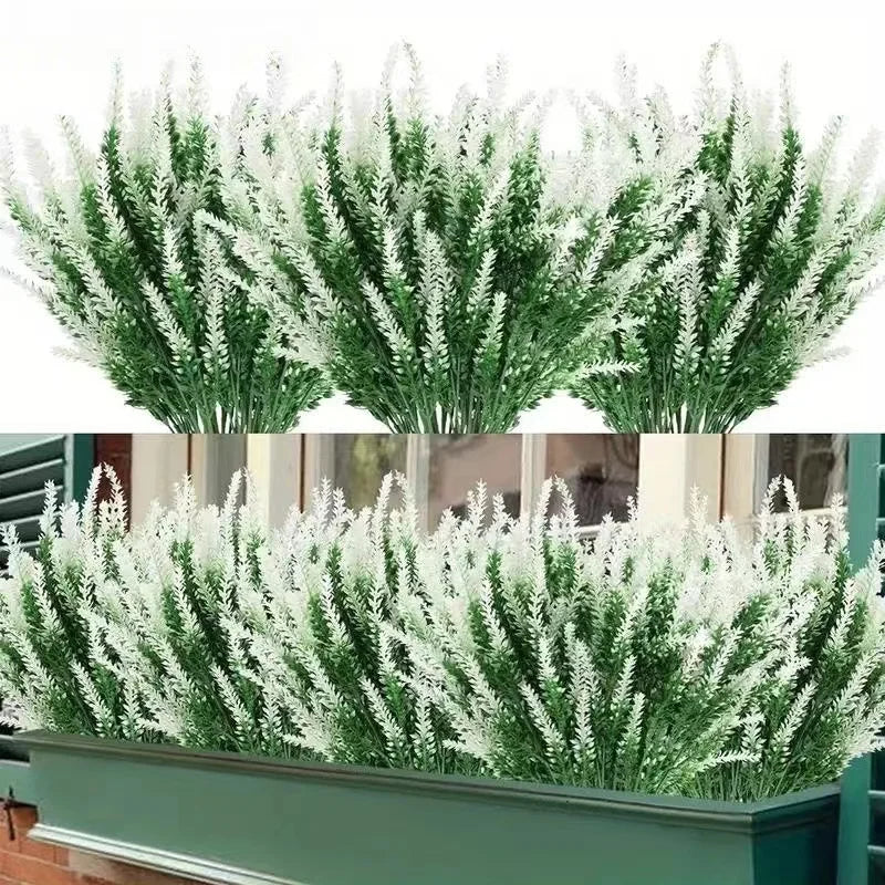 5-Branch Artificial Lavender – Plastic Faux Flowers for Home & Outdoor Decor