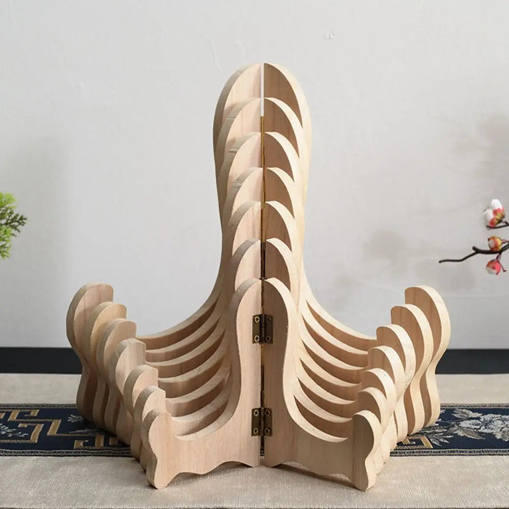 Wooden Display Stand Retro Decorative Rack Photo Plate Holder